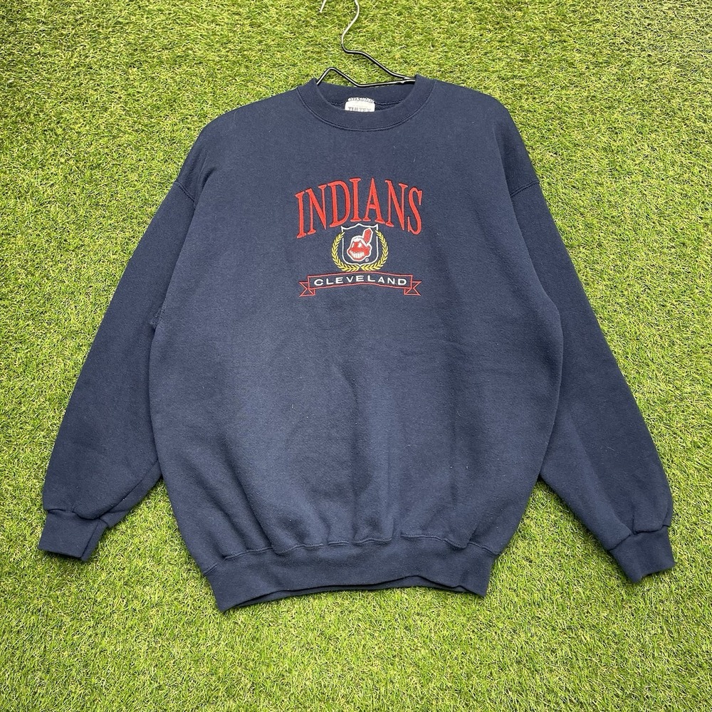 Vintage 90s Cleveland Indians Sweatshirt Mens Large MLB Guardians Embroidered